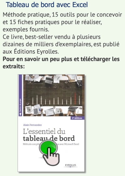 Accès au livre et aux extraits Tableau de bord DIY avec Excel, le livre