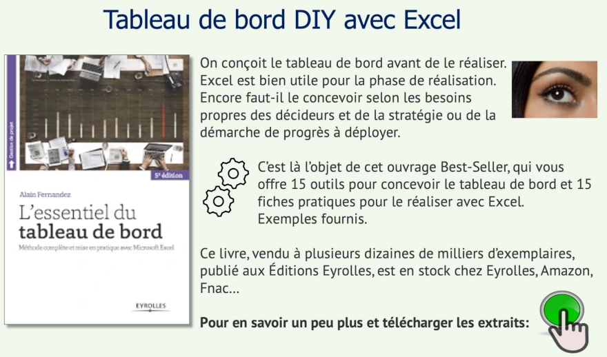 Accès au livre et aux extraits Tableau de bord DIY avec Excel, le livre